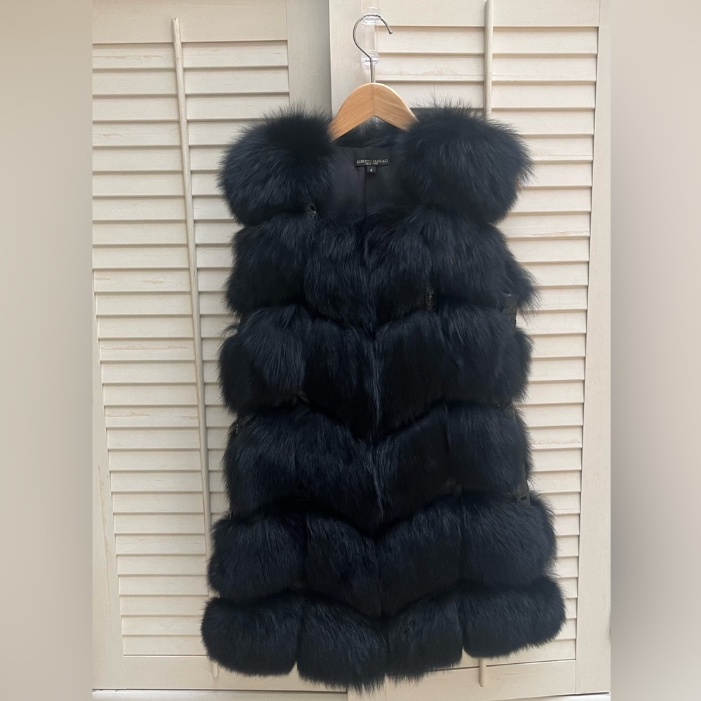 Alberto Makali - Genuine Fur Vest / Waistcoat - Black - Small - NWOT - REAL FUR - Picture 4 of 16